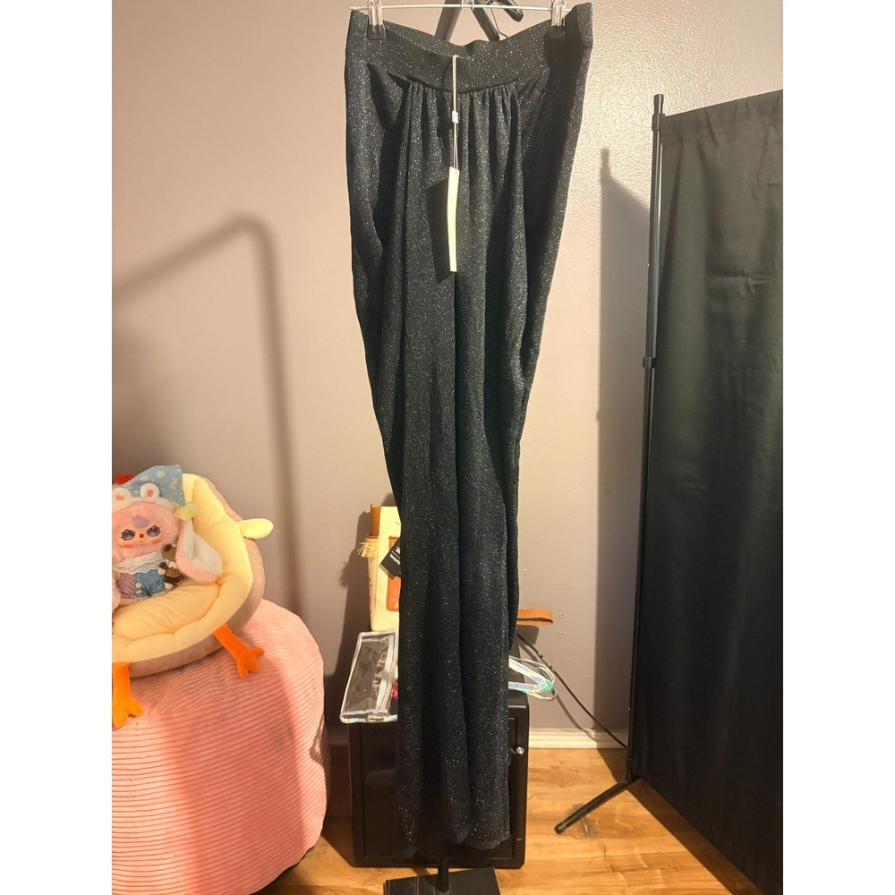Ronny Kobo Black Glitter Maxi Skirt Sz S